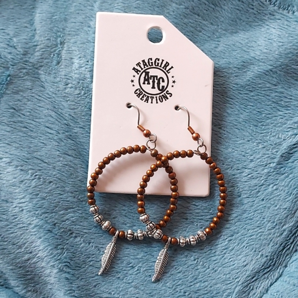 ATC Atagirl Creations Western Hoop Earrings